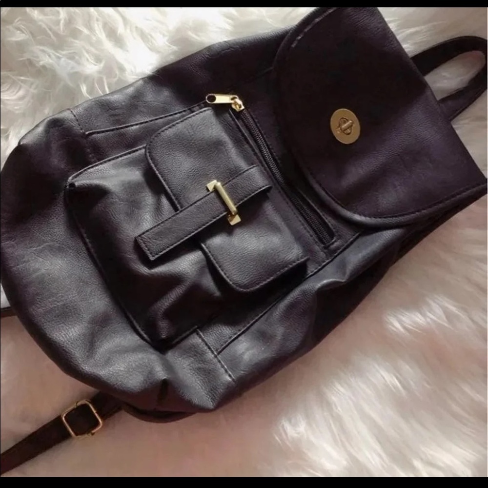 Target Faux Black Leather Backpack